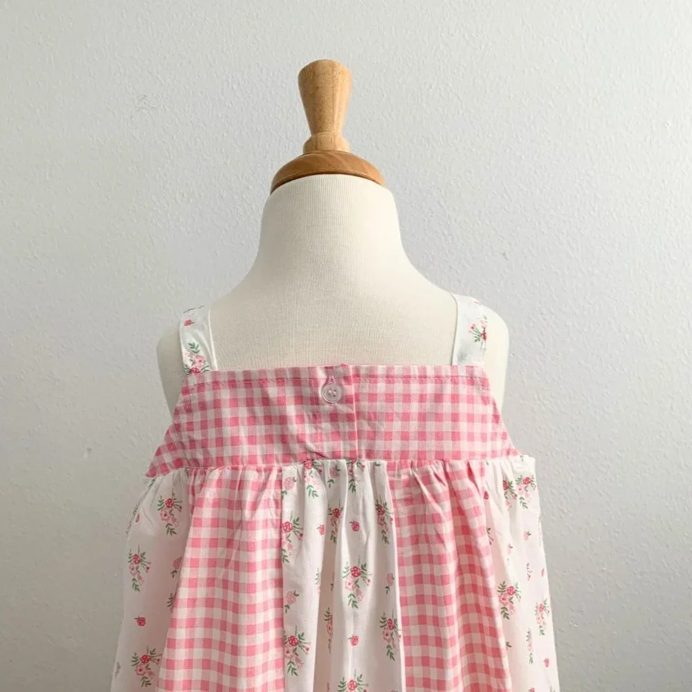 NWT Pretty Girls Spring & Summer Dress Bohemian Princess Floral & Gingham 18-24M - Picture 7 of 8